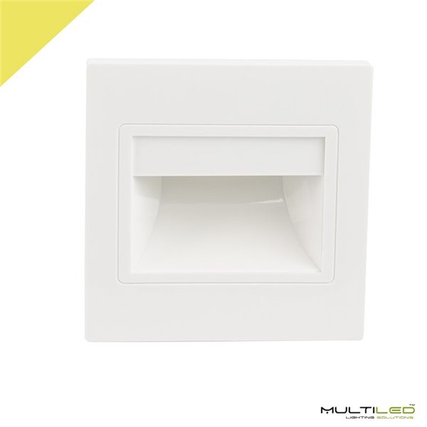 Baliza empotrable de pared Led Blanca 1.5W IP20 AC 220V Blanco Cálido