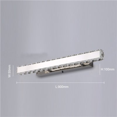 Aplique Led de Pared lineal Karim 10W cristal K9