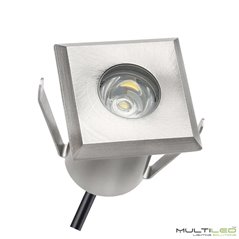 Baliza señalización empotrable de suelo o pared Led cuadrada 1W AC85-265V IP65 Blanco Cálido