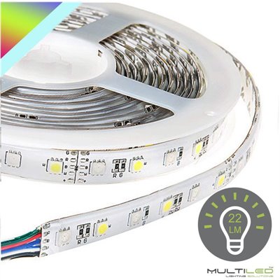 Tira led profesional SMD5050 60l/m 22LM/Led IP65 24V RGBW Frío