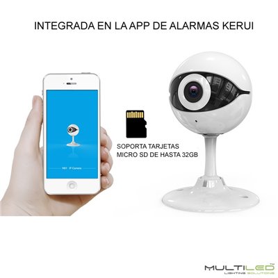 Camara IP Wifi 3,6MM 110º Wideangle + Audio integrada en app para sistemas de alarma Kerui