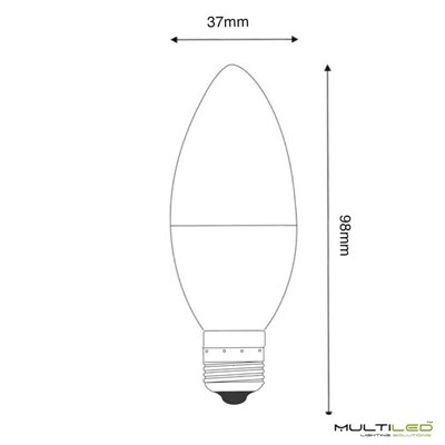 Bombilla Led Vela 5W E27 C35 Blanco Frío