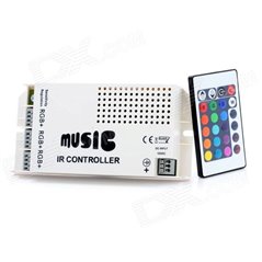 Controlador tira led RGB 12V-24V IR 9A/3CH 24 Botones Función Audio