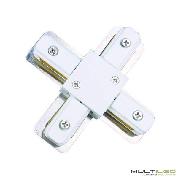 Conector en X para Carril Monofasico Color Blanco