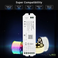 Receptor Controlador tira led Wifi Universal 5 en 1 Mi-Light - MiBoxer 12V-24V 12A Compatible con Alexa y Google Home