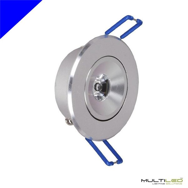 Empotrable Downlight 1W Plata Azul