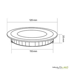 Empotrable Downlight Led 6W Extraplano Eco Blanco Neutro Marco Niquel Cepillado