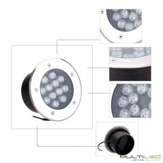 Foco empotrable de suelo Led 12W Blanco Frío