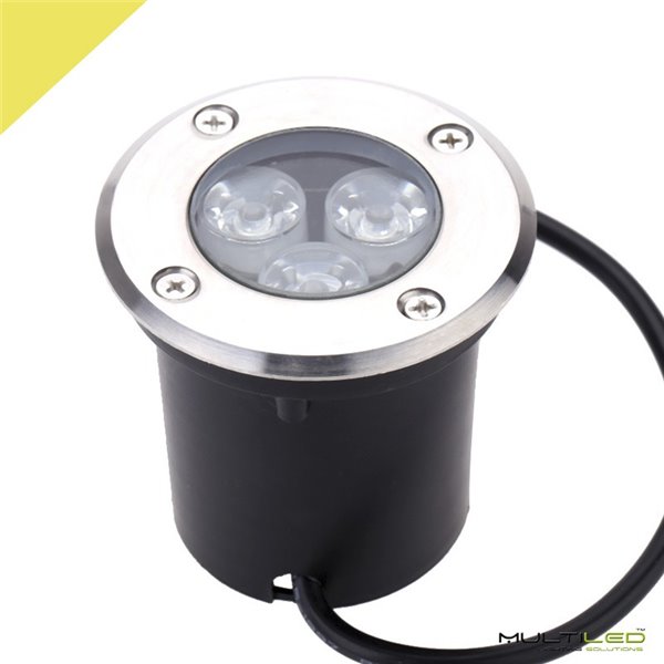 Foco empotrable de suelo Led 3W Blanco Cálido