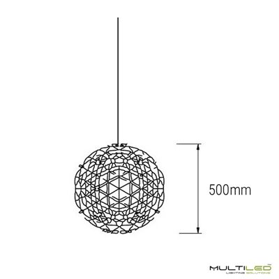 Lampara Led Colgante circular cuerpo acero 42 leds Ø500 Raimond