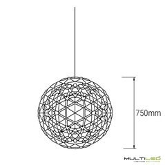 Lampara Led Colgante circular cuerpo acero 92 leds Ø700 Raimond