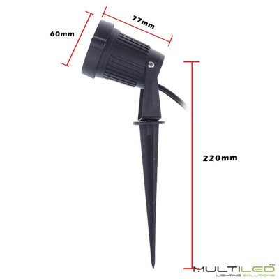 Foco LED Exterior y Jardin con Pincho 10W COB IP65 Blanco Cálido