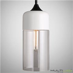 Lampara Colgante Loft moderna Terra Blanca y Cristal