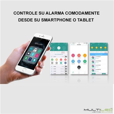 Kit básico de Alarma privada Wifi + PSTN + GSM + RFID con control IOS y Android Kerui W2