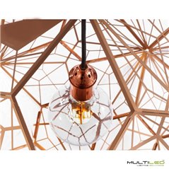 Lampara Colgante de diseño metálica E27 Ø400 Atomium Copper