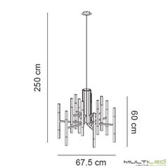 Lampara Colgante araña moderna Led G4 de 24 brazos Ø675 Fallon