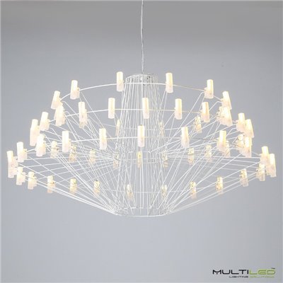 Lampara Colgante araña blanca Led de 54 brazos Ø1040 Coppelia