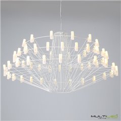 Lampara Colgante araña blanca Led de 54 brazos Ø1040 Coppelia