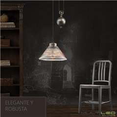 Lampara Colgante de estilo Retro Industrial Vintage con polea Vania Blanca