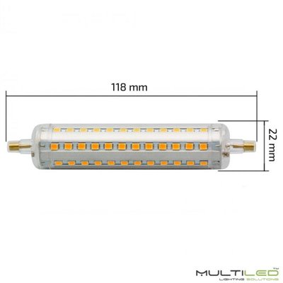 Bombilla LED R7S 360º 118mm 10W Blanco Calido (Regulable)