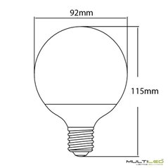 Bombilla Led 15W G95 Globo Blanco Frío E27