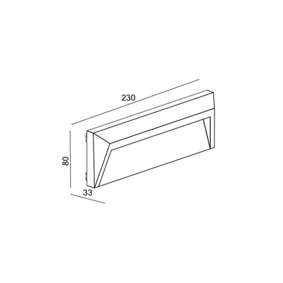 Baliza señalización superficie de pared rectangular Led Lucky 1,5W AC 220V IP65 Blanco Cálido