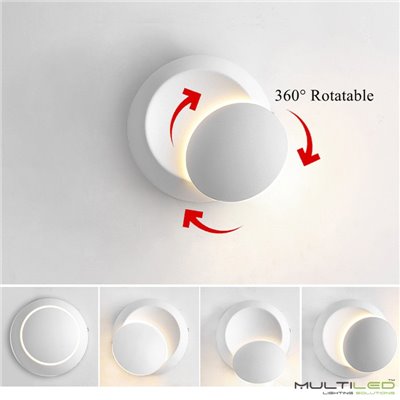 Aplique Led de Pared 5W Modelo Hugo 360 grados Blanco