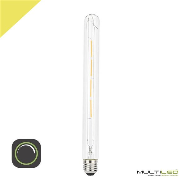 Bombilla Led Tubular Transparente de Filamento 6W Blanco Cálido T30 225mm E27