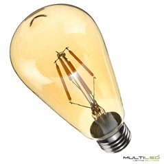 Bombilla Led Pera Vintage Gold de Filamento 6W Blanco Cálido ST64 E27 (Regulable)