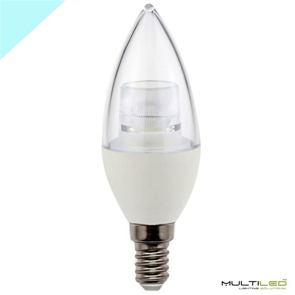 Bombilla Led Vela Eco Transparente 5W Blanco Frio E14