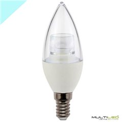 Bombilla Led Vela Eco Transparente 5W Blanco Frio E14