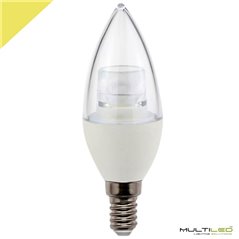 Bombilla Led Vela Eco Transparente 5W Blanco Cálido E14