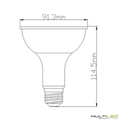 Bombilla Led Par30 SMD3030 12W Blanco Frío