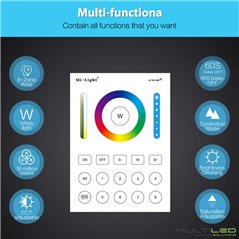 Controlador Mi-Light RGB+ CCT Dual Wifi a pilas  8 Zonas táctil de superficie