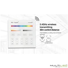 Controlador Mi-Light RGB+ CCT Dual Wifi a pilas táctil de superficie 4 Zonas