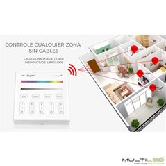 Controlador Mi-Light RGBW Wifi a pilas táctil de superficie