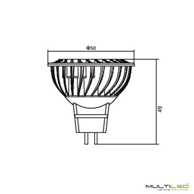 Dicroica Led Eco SMD2835 6W MR16 12V Blanco Frío