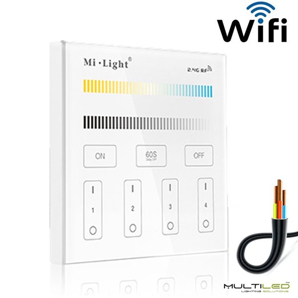 Controlador regulador Mi-Light  CCT Dual Wifi AC180~240V táctil empotrable