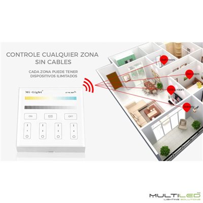 Controlador regulador Mi-Light  CCT Dual Wifi AC180~240V táctil empotrable