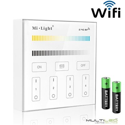 Controlador regulador Mi-Light  CCT Dual Wifi a pilas táctil  de superficie