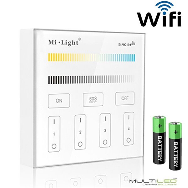 Controlador regulador Mi-Light  CCT Dual Wifi a pilas táctil  de superficie