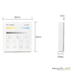 Controlador regulador Mi-Light  CCT Dual Wifi a pilas táctil  de superficie