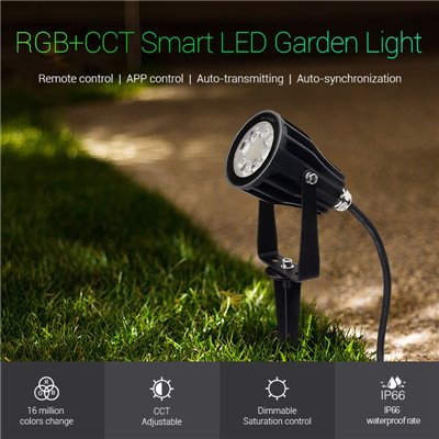 Foco LED Exterior y Jardin con Pincho 6W WIFI Mi-Light RGB + Blanco dual CCT IP65