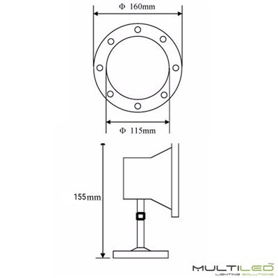 Foco Led Sumergible acero 12W IP68 DC 24V RGB