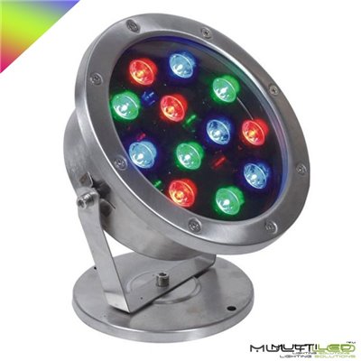 Foco Led Sumergible acero 3W IP68 12V DC RGB