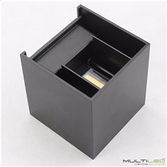 Aplique Led de interior-exterior Negro  6W Modelo Cube Blanco Cálido