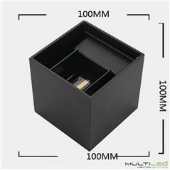 Aplique Led de interior-exterior Negro  6W Modelo Cube Blanco Cálido