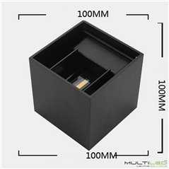 Aplique Led de interior-exterior Negro  6W Modelo Cube Blanco Cálido