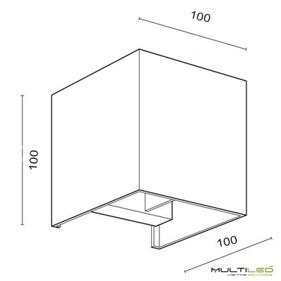 Aplique Led de interior-exterior Negro  6W Modelo Cube Blanco Cálido