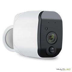 Camara IP Wifi Tipo Arlo con bateria panasonic recargable 6 meses de autonomía, PIR, vision movil Blanca Tuya App